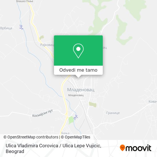 Ulica Vladimira Corovica / Ulica Lepe Vujicic mapa