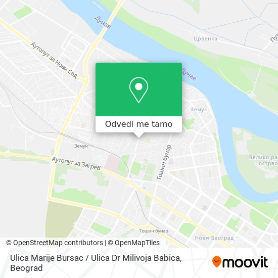 Ulica Marije Bursac / Ulica Dr Milivoja Babica mapa