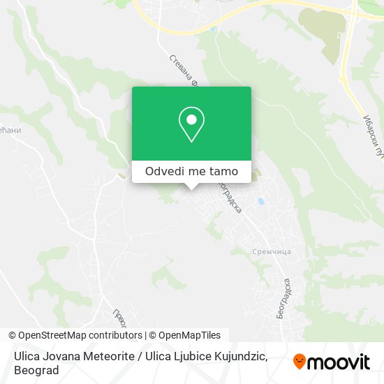 Ulica Jovana Meteorite / Ulica Ljubice Kujundzic mapa