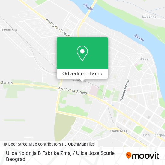 Ulica Kolonija B Fabrike Zmaj / Ulica Joze Scurle mapa