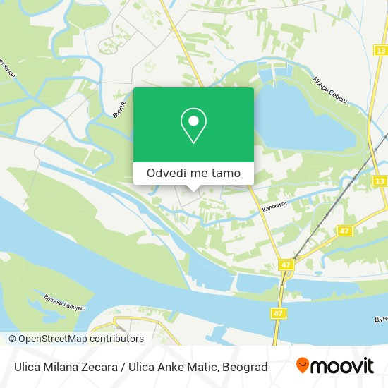 Ulica Milana Zecara / Ulica Anke Matic mapa