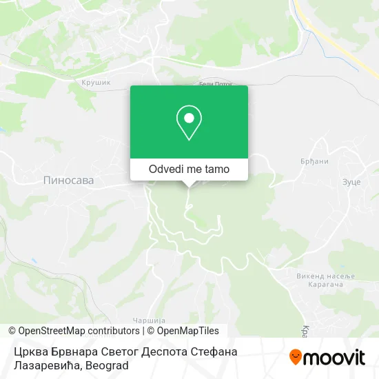Црква Брвнара Светог Деспота Стефана Лазаревића mapa