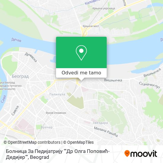 Болница За Педијатрију ""Др Олга Поповић-Дедијер"" mapa