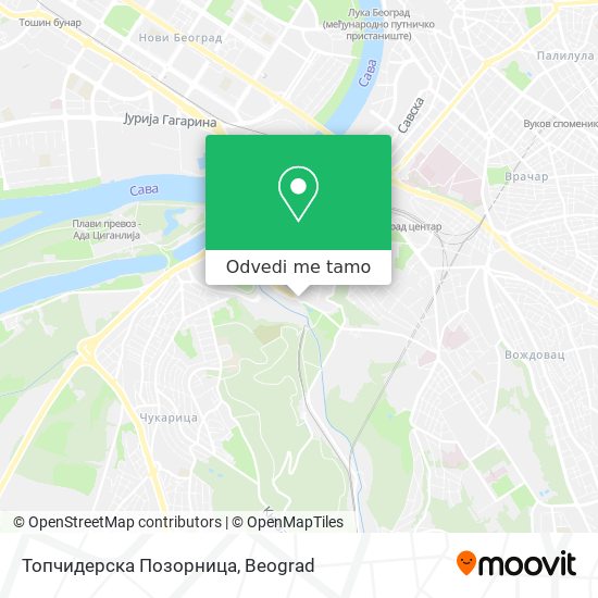 Топчидерска Позорница mapa