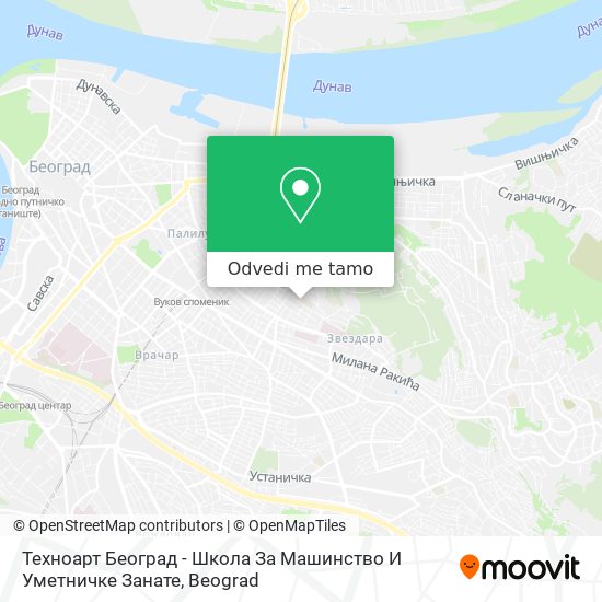 Техноарт Београд - Школа За Машинство И Уметничке Занате mapa