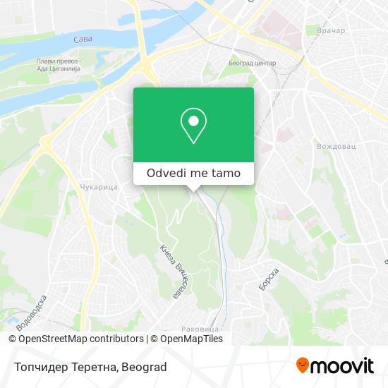 Топчидер Теретна mapa