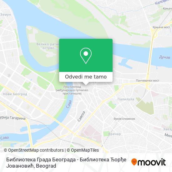 Библиотека Града Београда - Библиотека Ђорђе Јовановић mapa