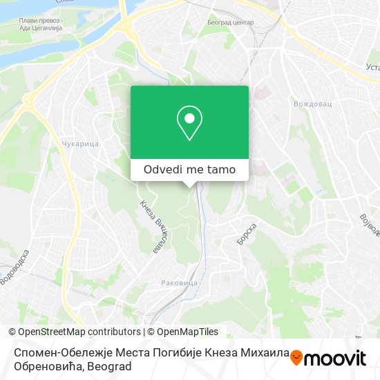 Спомен-Обележје Места Погибије Кнеза Михаила Обреновића mapa