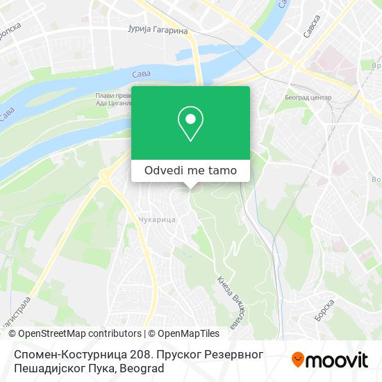 Спомен-Костурница 208. Пруског Резервног Пешадијског Пука mapa