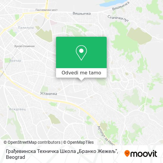 Грађевинска Техничка Школа „Бранко Жежељ“ mapa