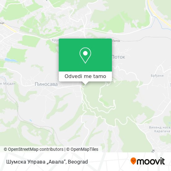 Шумска Управа „Авала“ mapa