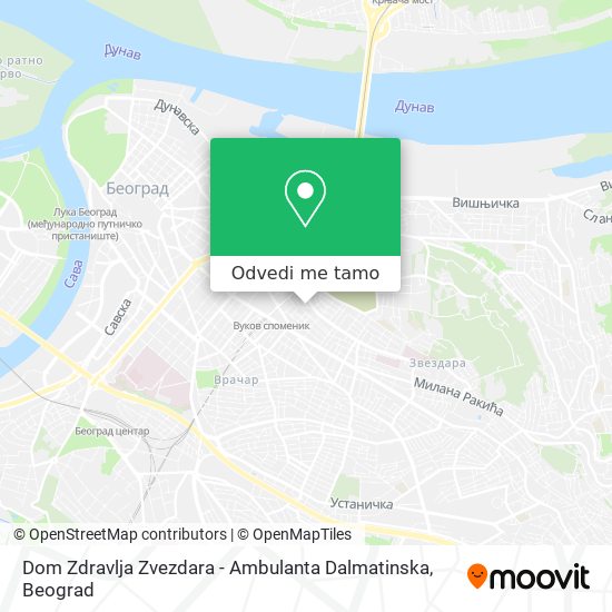Dom Zdravlja Zvezdara - Ambulanta Dalmatinska mapa