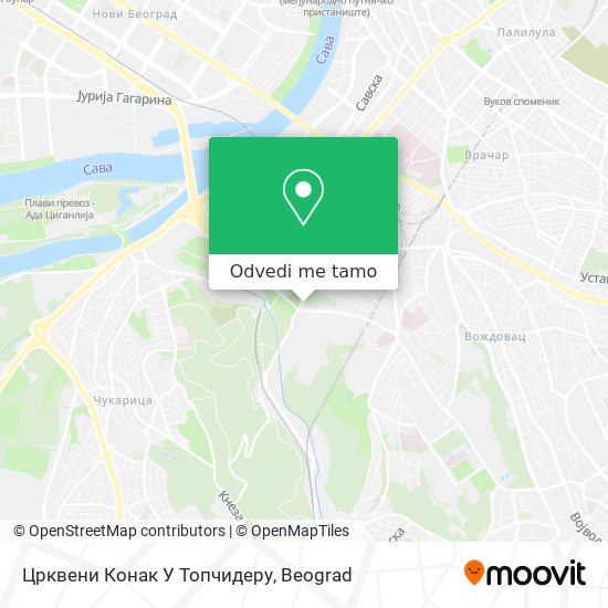 Црквени Конак У Топчидеру mapa