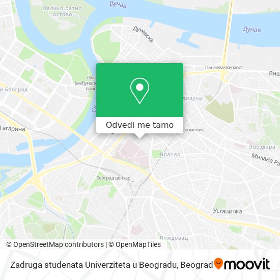 Zadruga studenata Univerziteta u Beogradu mapa
