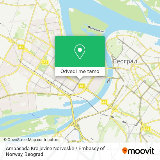 Ambasada Kraljevine Norveške / Embassy of Norway mapa