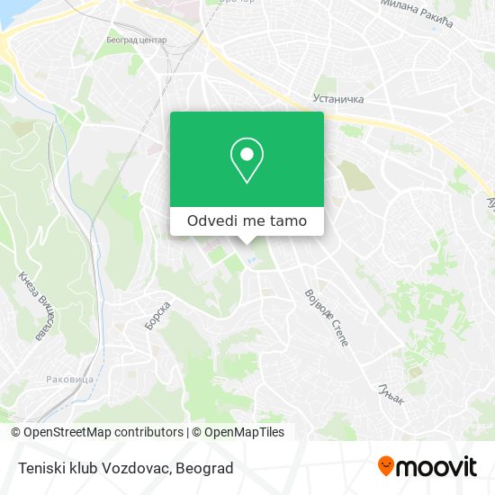 Teniski klub Vozdovac mapa