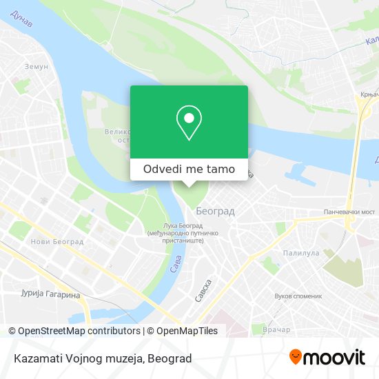 Kazamati Vojnog muzeja mapa