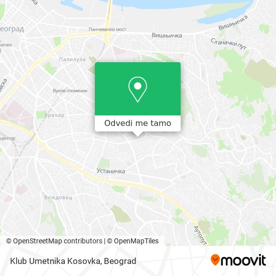 Klub Umetnika Kosovka mapa