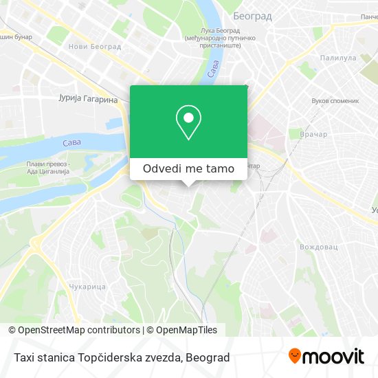 Taxi stanica Topčiderska zvezda mapa