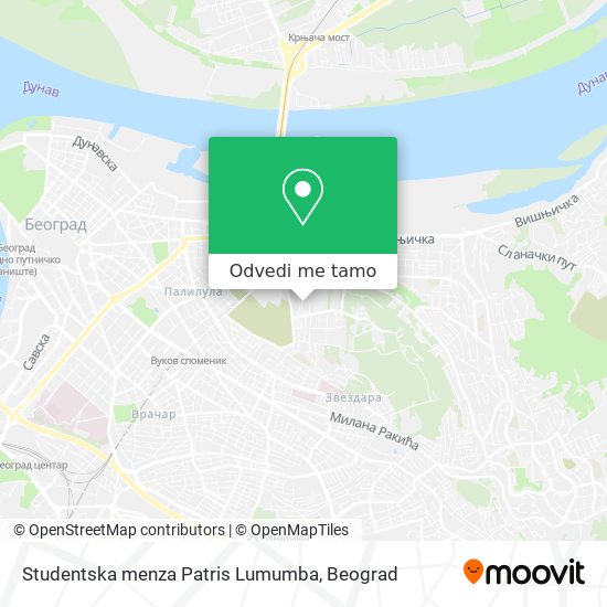 Studentska menza  Patris Lumumba mapa