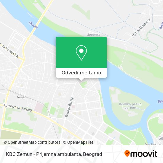 KBC Zemun - Prijemna ambulanta mapa