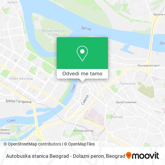 Autobuska stanica Beograd - Dolazni peron mapa