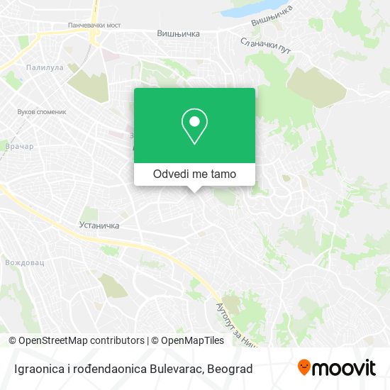 Igraonica i rođendaonica Bulevarac mapa