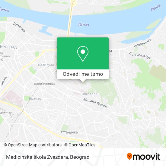 Medicinska škola Zvezdara mapa