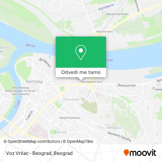 Voz Vršac - Beograd mapa