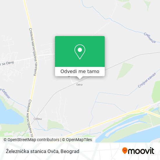 Železnička stanica Ovča mapa