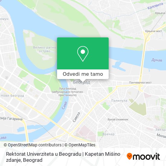 Rektorat Univerziteta u Beogradu | Kapetan Mišino zdanje mapa