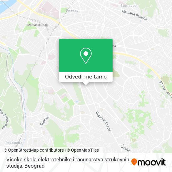 Visoka škola elektrotehnike i računarstva strukovnih studija mapa