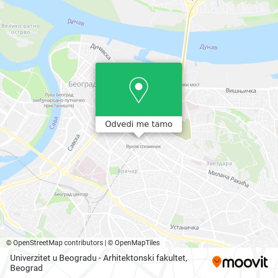 Univerzitet u Beogradu - Arhitektonski fakultet mapa