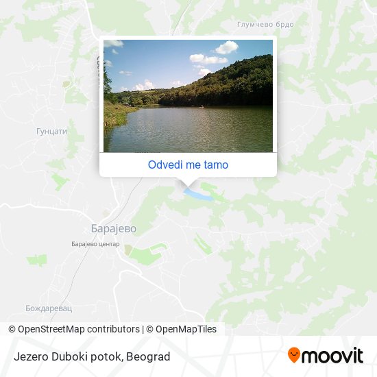 Jezero Duboki potok mapa