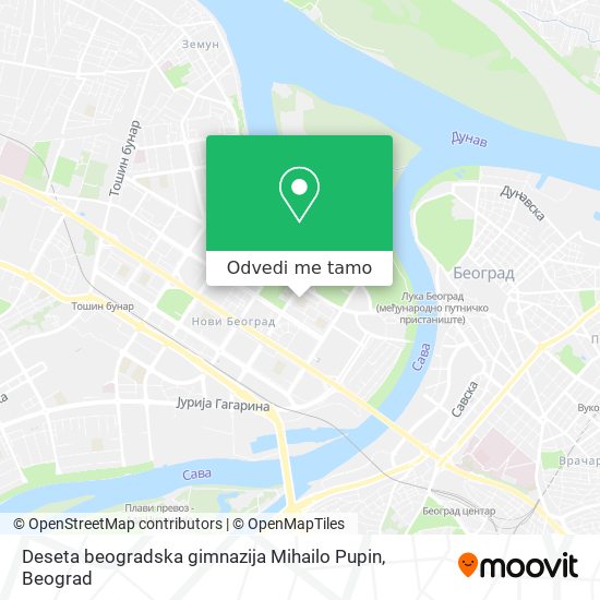 Deseta beogradska gimnazija  Mihailo Pupin mapa