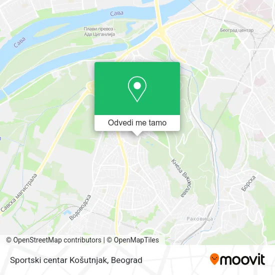 Sportski centar Košutnjak mapa