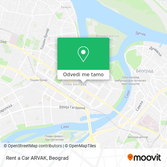 Rent a Car ARVAK mapa