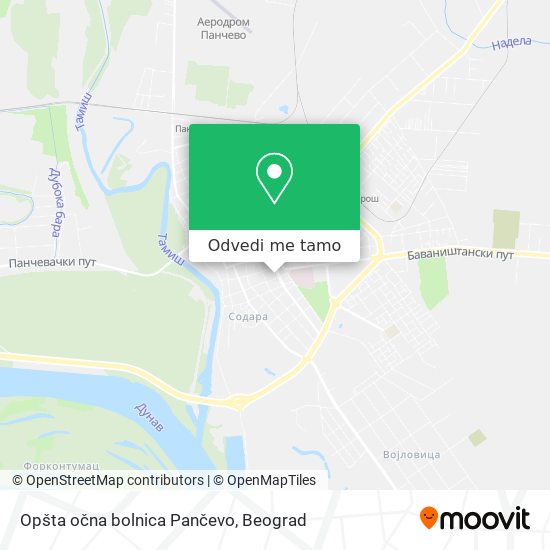 Opšta očna bolnica Pančevo mapa