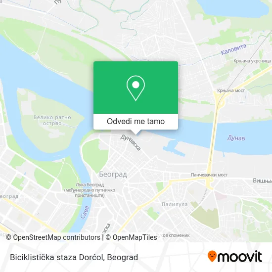 Biciklistička staza Dorćol mapa