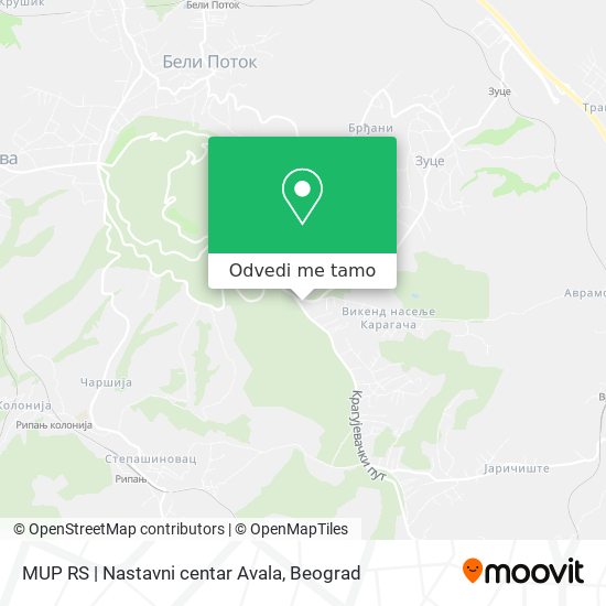 MUP RS | Nastavni centar Avala mapa