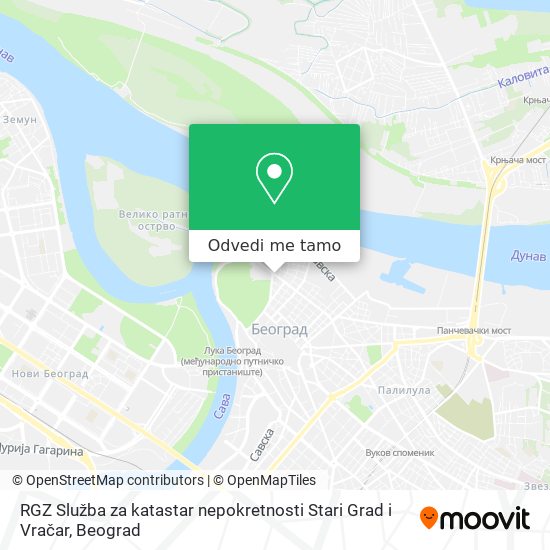 RGZ Služba za katastar nepokretnosti Stari Grad i Vračar mapa