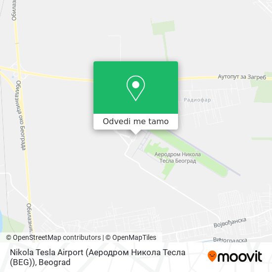 Nikola Tesla Airport (Аеродром Никола Тесла (BEG)) mapa