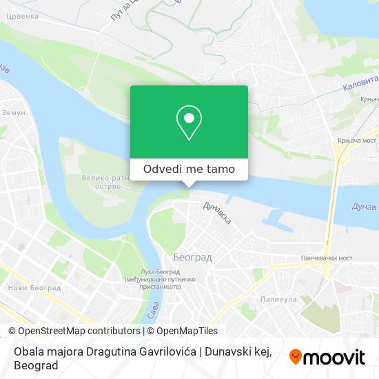 Obala majora Dragutina Gavrilovića | Dunavski kej mapa