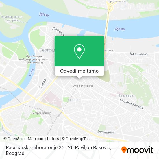 Računarske laboratorije 25 i 26 Paviljon Rašović mapa