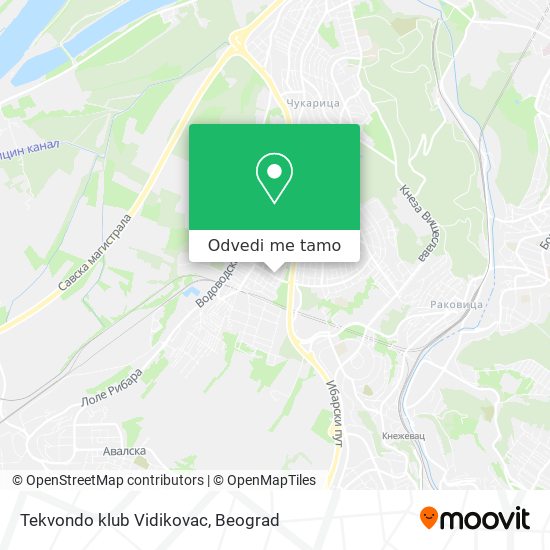 Tekvondo klub Vidikovac mapa