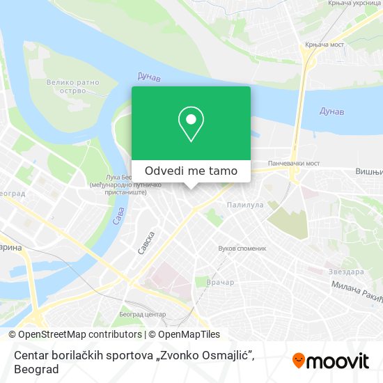 Centar borilačkih sportova „Zvonko Osmajlić” mapa