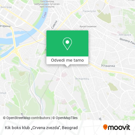 Kik boks klub „Crvena zvezda” mapa