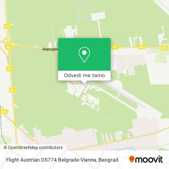 Flight Austrian OS774 Belgrade-Vienna mapa