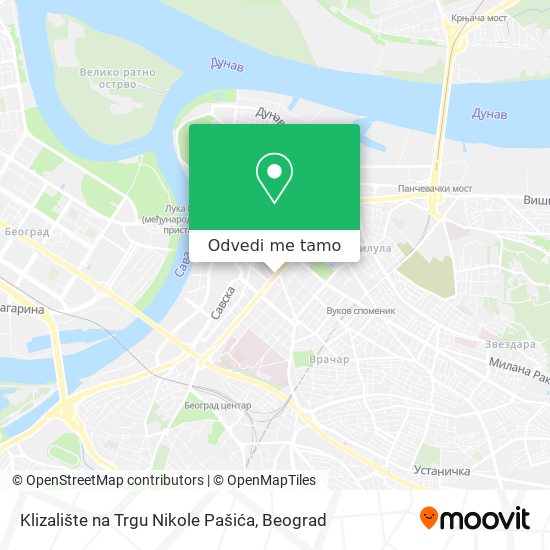 Klizalište na Trgu Nikole Pašića mapa