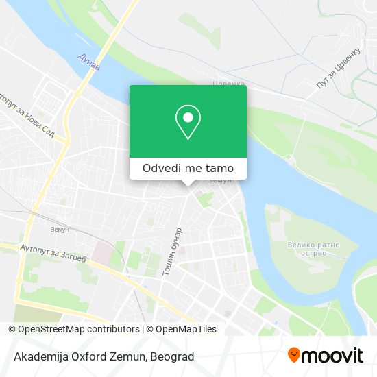 Akademija Oxford Zemun mapa